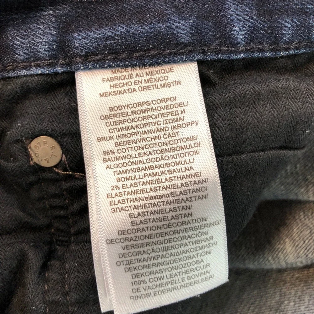 Polo Ralph Lauren Hampton Relaxed Straight Jeans Mens 40x32 Dark Blue Wash Denim